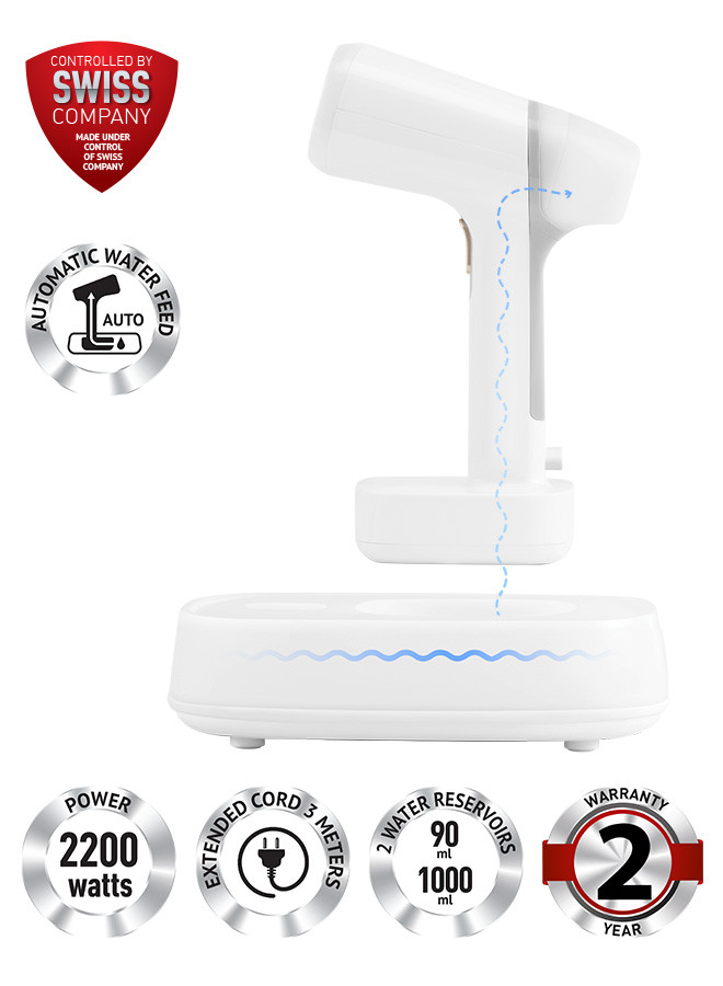 Polaris  2277 Compact Steamer, 2 water reservoirs, Continuous steam 40 g/min, Automatic Water Feed, for different textures, for disinfection