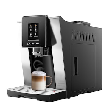 Polaris PACM 2060AC Coffee Machine, 20 Bar Pressure, Italian Pump, Personalized Customization, Milk Frothing System Profi-Cream, 3.5 Inchtouchscreen Display,6 Pre-Installed Automatic Programs

