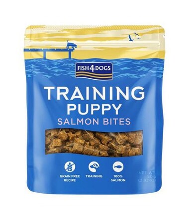 Fish 4Dogs Training Puppy Salmon Bites Dog Treats  -80G