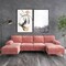Karnak Leisure 4 Seater U-Shape Linen Sofa - Fuzzy Wuzzy