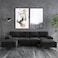 Karnak Leisure 4 Seater U-Shape Linen Sofa - Black