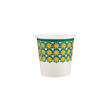 Hotpack Season 2023 Design Paper Cups, 118 Ml (4 Oz), 50 Pieces, Decorative Mini Paper Cups For Espresso And Gahwa, Festive Patterned Design For Office Hospitality And Parties.