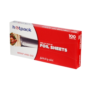 Hotpack Aluminium Pop Up Foil Sheets, 12x10.75 Inch, Pack of 100 Sheets