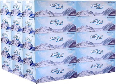 Soft N Cool White Facial Tissue Ultra Soft 2 Ply, 150 Sheets, 30 Boxes