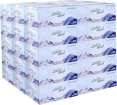 Soft N Cool White Facial Tissue Ultra Soft 2 Ply, 200 Sheets, 30 Boxes