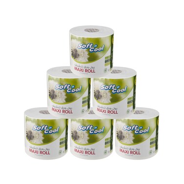 Soft N Cool High Absorbency Kitchen Maxi Roll Tissue, 1Ply x 300meter, 6 Rolls