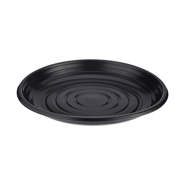Hotpack Round Plastic Black Plates 9 Inch, 25 Pieces
