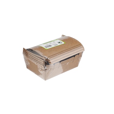 Hotpack Kraft Pe Lunch Box, Klb195, 5 Pieces, Extra-Large Eco-Friendly Takeaway Boxes, Greaseproof And Leak-Resistant For Large Meals, Professional Brown Kraft Packaging.