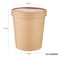 Hotpack Kraft Soup Cup With Lid, 355 Ml (12 Oz), 5 Pieces, Eco-Friendly Insulated Paper Bowls For Hot Soups And Stews, Features A Secure Lid For Spill-Free Takeaway.
