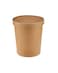 Hotpack Kraft Soup Cup With Lid, 768 Ml (26 Oz), 5 Pieces, Eco-Friendly Insulated Paper Bowls For Hot Soups And Stews, Features A Secure Lid For Spill-Free Takeaway And Delivery.