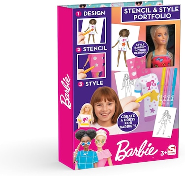 Barbie stencil &amp; style with doll
