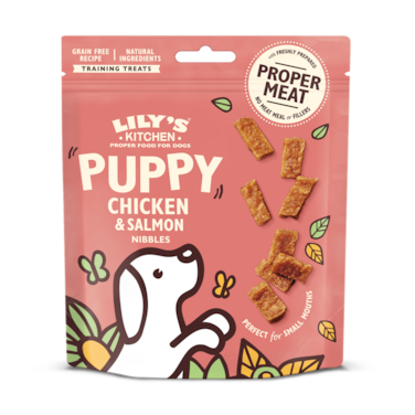 Lily&amp;#039;s Kitchen Chicken and Salmon Nibbles Puppy Treats (70g)