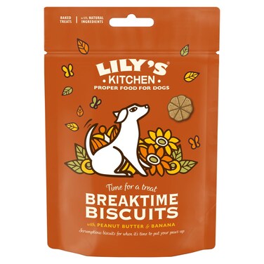 Lilys Kitchen Breaktime Biscuits Dog Treats (80g, Pack of 6)