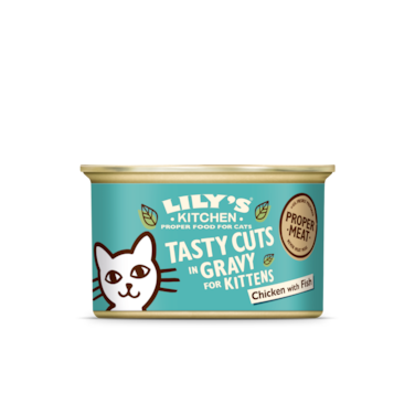 Lily's  Kitchen Tasty Cuts Chicken &amp; Ocean Fish Kitten Wet Food (85g) Pack  of  12