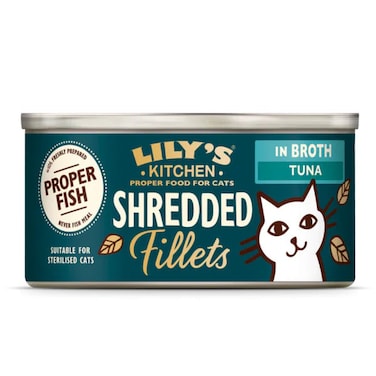 Lily&rsquo;s Kitchen Shredded Fillets in Broth Tuna Wet Cat Food - 70G