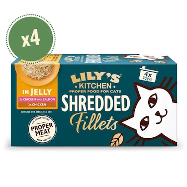 Lily's Kitchen Shredded Fillets in Jelly Multipack Wet Cat Food - 4X70G
