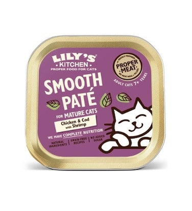 Lily's Kitchen Chicken Cod &amp; Shrimps Pate Mature Cat Wet Food 85G
