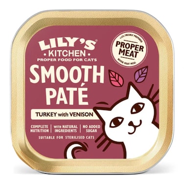 Lily&rsquo;s Kitchen Smooth Pat&eacute; Turkey with Venison Wet Cat Food - 85G
