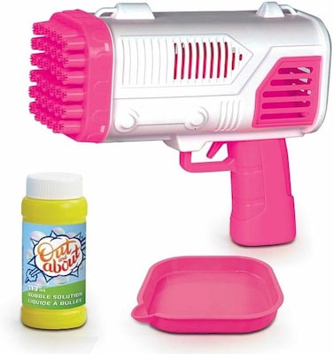 Addo Out and About Xtreme Bubble Blaster Pink Battery Operated, Bubble Mix Toy, Bubbles Refill Bottles, Outdoor Indoor Toys
