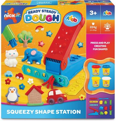 Addo Nick Junior Ready Steady Dough Squeezy Shape Station, With the Different Molds &amp; Cutter, Hours of Sensory Fun, Play Dough, Clay Toys, Molding Arts &amp; Craft, School Supply, Toys for Kids

