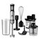 Evvoli 6-in-1 1200W Hand Blender with Stainless Steel, 2L Food Processor, 600ml Beaker, 1000ml Chopper, Potato Masher, and Whisk - Black (EVKA-HBL6B)