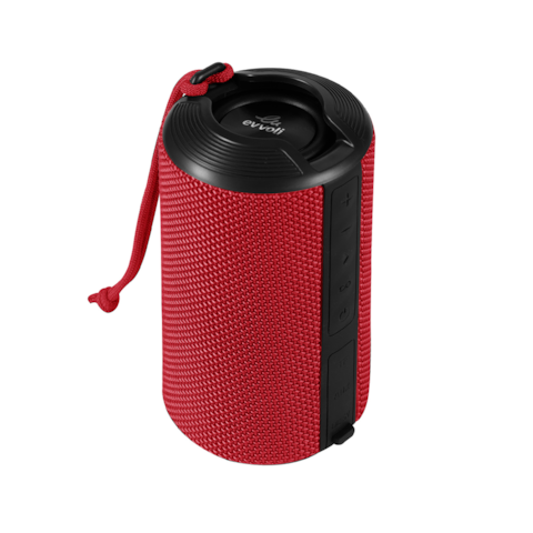 Evvoli 10W Red Bluetooth Speaker with IPX6 Waterproof &amp; Dustproof Protection, Versatile Connectivity, and Immersive Sound EVAUD-MB10AR