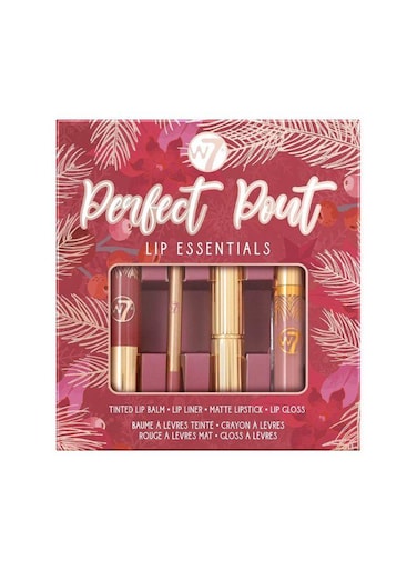 W7 Perfect Pout Lip Essentials - Tinted Lip Balm - Lip Liner - Matte Lipstick - Lip Gloss