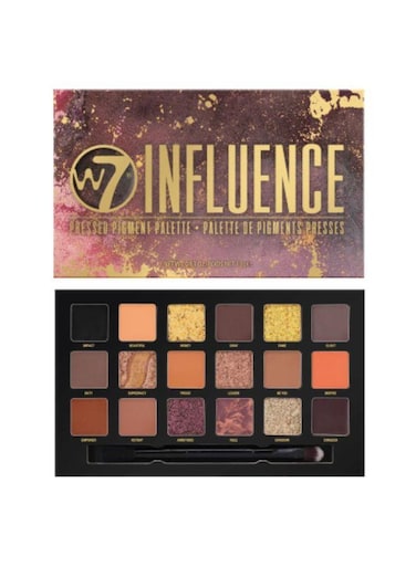 W7 Influence Pressed Pigment Palette Makeup Tones: Matte, Shimmer, Glitter &amp; Chromes   Colors: Hot Pinks, Soft Pinks, Purples, Blues   Cruelty Free, Vegan Makeup For Women