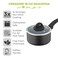 Tower Cerasure 18cm Aluminium Non-Stick Ceramic Saucepan with Tempered Glass Lid &amp; Steam Vent   Bonded Base   PFAS PFOA PTFE Free Saucepot    All Stovetop Compatible   Dishwasher Safe   Graphite Grey