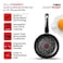 Tower SmartStart Classic 30cm Aluminium Frying Pan   Aeroglide PFOA Free Non-Stick Coating Skillet   Built-In Temperature Indicator   Oven &amp; Dishwasher Safe   Gas Hob Compatible Fry Pan   Black