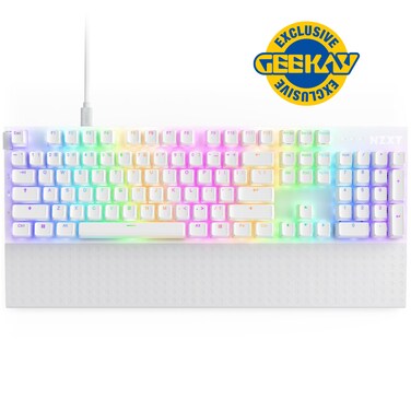 NZXT Function 2 Full Size White Gaming Keyboard Geekay Exclusive