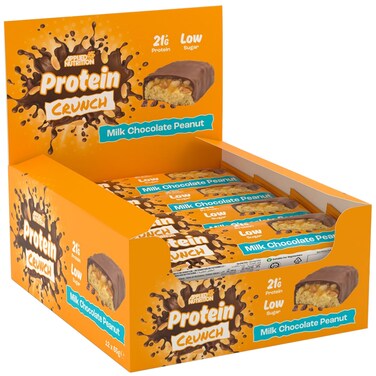 Applied Nutrition Protein Crunch Bar, Milk Chocolate Peanut, Box of 12 Bars