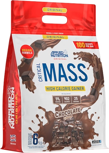 Applied Nutrition Original Critical Mass, Weight Gainer With MCT Powder, High Calorie Protein Powder Mass Gainer (6kg - 40 Servings) (Chocolate)