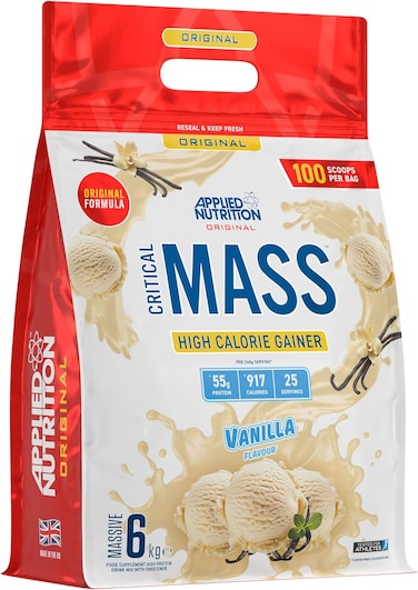 Applied Nutrition Critical Mass Vanila 6kg   High Calorie Mass Gainer with Protein &amp; Carbs for Muscle Growth