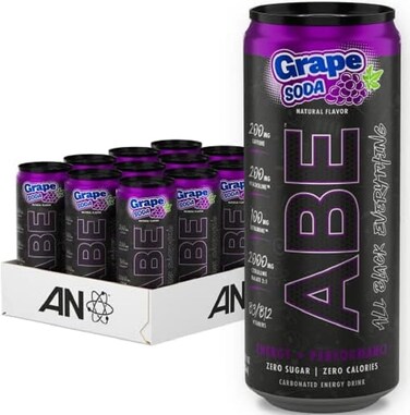 Applied Nutrition ABE Ultimate Pre Workout Drink, Grape Soda, Box of 12 Pieces