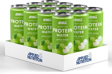 Applied Nutrition Sparkling Protein Water - 10g Collagen Boost &ndash; Low-Calorie Hydration with Vitamin C and Coconut Water &ndash; Refreshing and Wellness Drink (Pack of 12 Cans x 330ml) (Appled Burst)