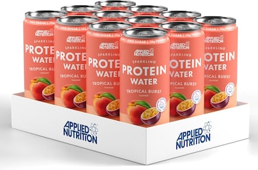Applied Nutrition Sparkling Protein Water, Tropical Burst - 12 x 330 ml.