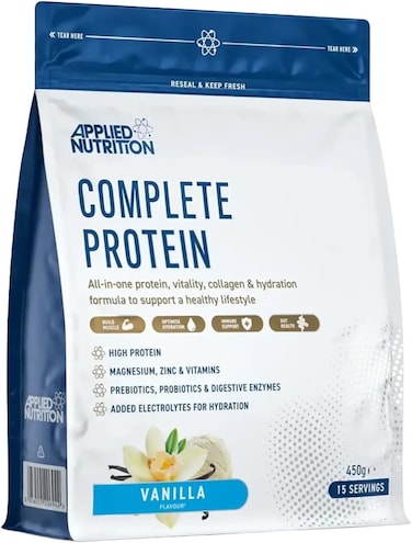 Applied Nutrition Complete Protein Vanilla 450g   20g Protein, Collagen, Probiotics &amp; Digestive Enzymes for Muscle Recovery &amp; Wellness