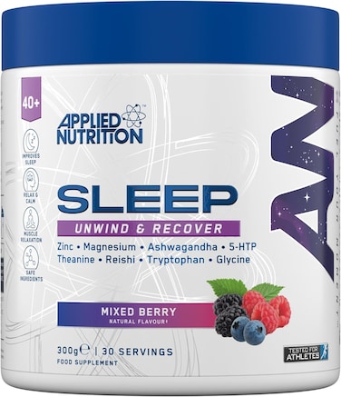 دعم النوم من Applied Nutrition لمن تزيد أعمارهم عن 40 عامًا، المغنيسيوم، والجليسين، وL-ثيانين، و5-HTP، والمواد المُكيِّفة، Informed Sport – التوت المشكل (300 غرام – 30 حصة)