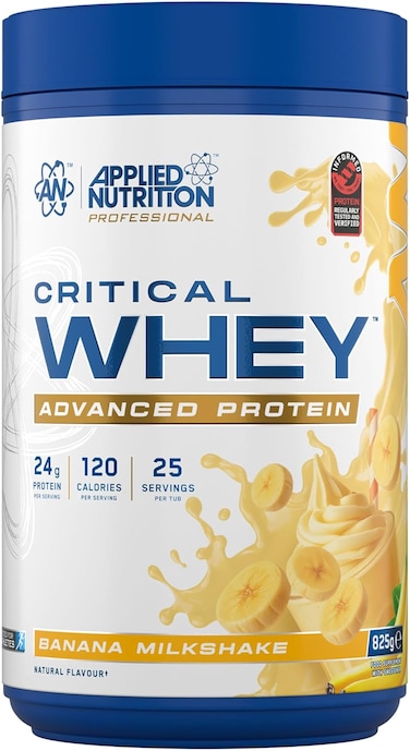 Applied Nutrition Critical Whey Protein Powder &ndash; 24g Protein Per Serving, High Protein Powder, Protein Shake With Bcaas &amp; Glutamine &ndash; Muscle Growth &amp; Recovery (825g - 25 Servings) (Banana)
