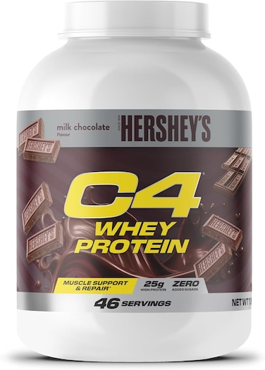 Cellucore Cellucor C4 Whey Protein Powder, Hershey's Chocolate, 25g Protein, Low Sugar, Post-Workout Recovery, 46 Servings