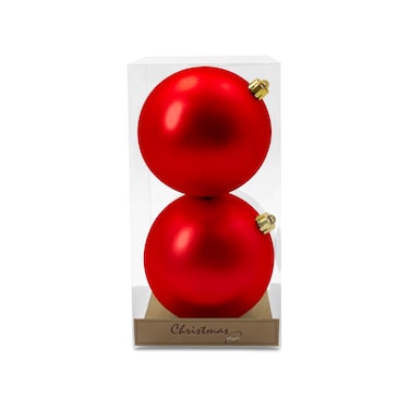 Baubles Matt Red 12cm 2Pcs/Box