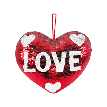 Valentine Sequins Heart Cushion 30cm