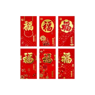Red Envelope Assorted 170x90 mm 6Pcs/Pk
