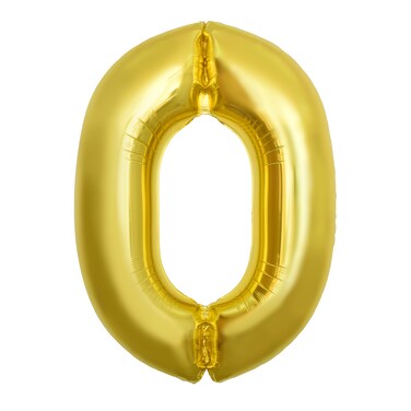 Gold Foil Balloon Number 0 52