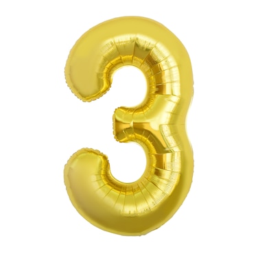 Gold Foil Balloon Number 3 54