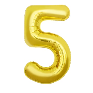 Gold Foil Balloon Number 5 52