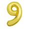 Gold Foil Balloon Number 9 52
