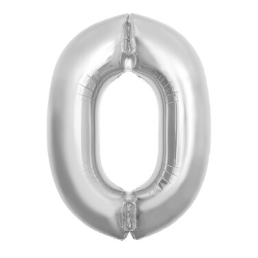 Silver Foil Balloon Number 0 52
