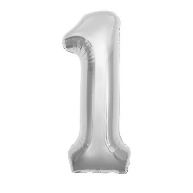 Silver Foil Balloon Number 1 52